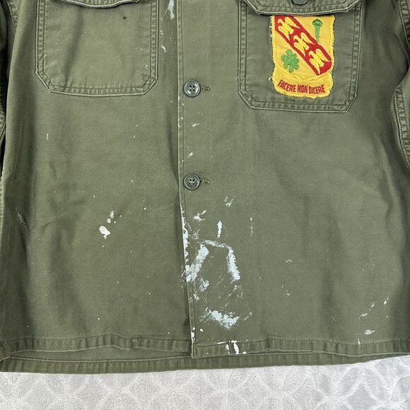 Vietnam War US Army Field Shirt OG-107 Named Armored Cavalry Unit Crest Patches - Picture 6 of 15